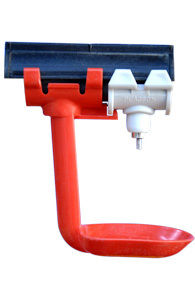 Gray Nipple With Tray For Poultry Watering System