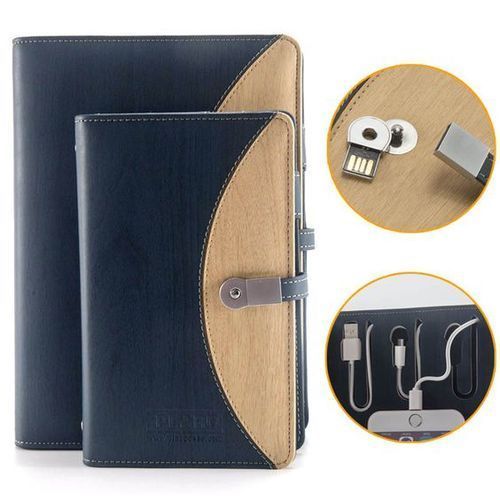 Digital Diary With Power Bank Cover Material: Leather