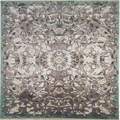 Handmade Abstract Design Wool Bamboo Silk Oxidized Rugs