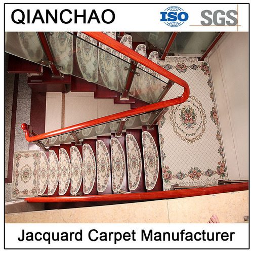 Beige 100% Polyester Machine Jacquard Stair Carpet For Stair By Hangzhou Qianchao Textile Co., Ltd.
