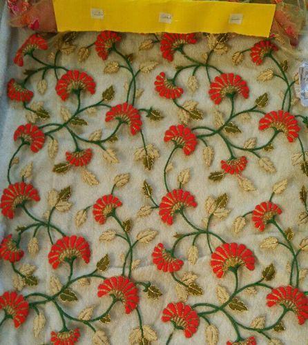 Imported Fancy Hand Embroidered Designer Net Fabric…!! All over