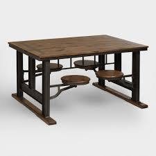 Wooden Dining Antique Table - Premium Quality Solid Wood, Elegant Design with Velvet and Leatherette Upholstery