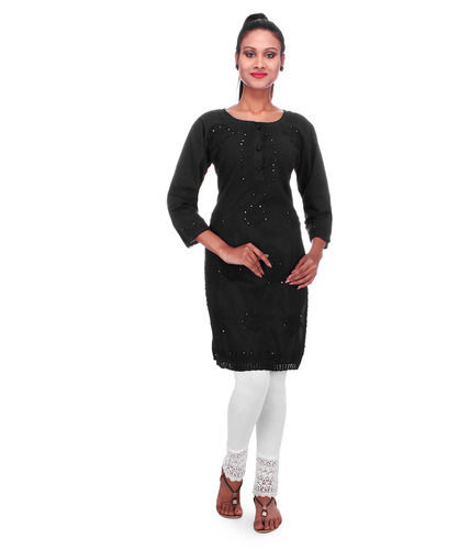 Breathable Custom Size Black Kurti