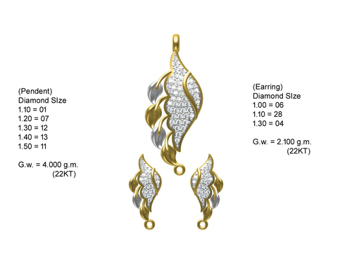 Diamond Pendant With Earring