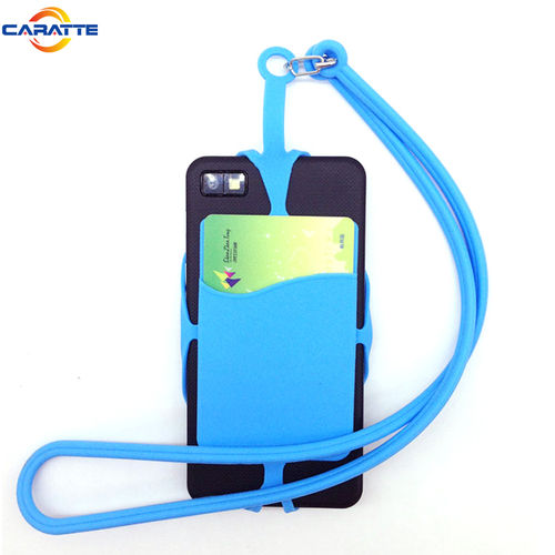 Elastic Silicone Rubber Lanyard Cell Phone Holder With Card Holder