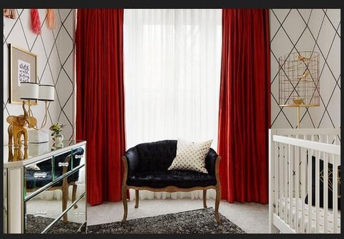 Low Price Red Color Curtains