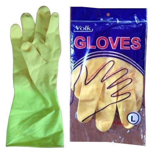 CE Certified Full Finger Household Rubber Gloves With Flock Lining