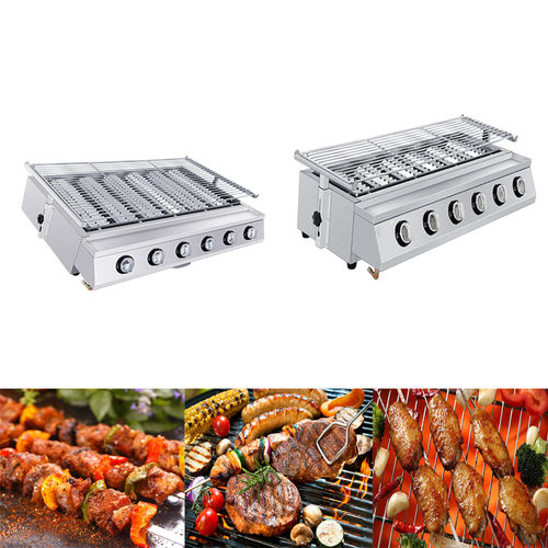 Manual Tabletop 6 Burners Smokeless Gas Bbq Grill