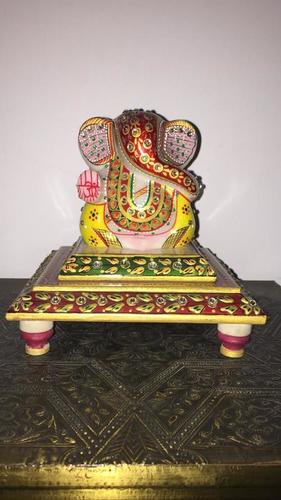 Light 

Weight Marble Granite Ganesh Ji With Chowki