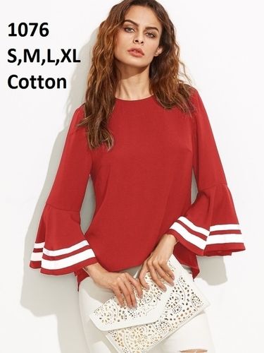 Red Color Womens Top