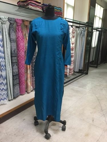 Blue Long Rayon Kurtis