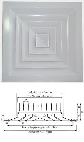 Multiple Cone Ceiling Diffuser