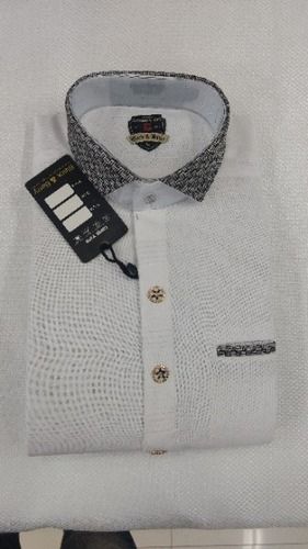 Mens Full Sleeves White Shirt