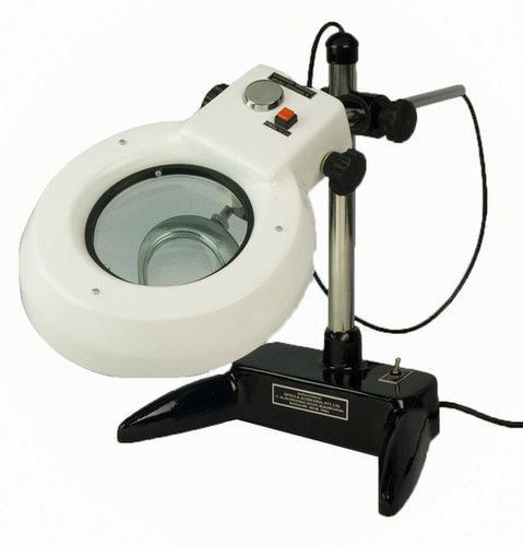 White Optomag 9 Table Top Illuminated Magnifier (Economy)