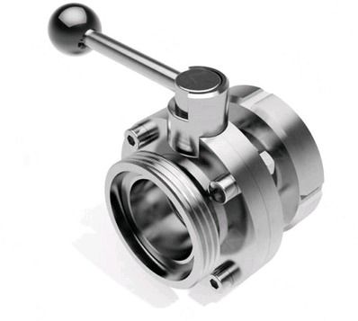 Stainless Steel Hygienic Screw Female Male Threaded Butterfly Valve with Union