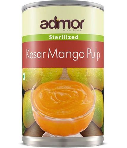 Canned Kesar Mango Pulp - Vacuum Packed, Extracted from Organic Kesar Mangoes, All-Natural Taste and Aroma