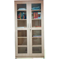 Uv Resistant Wooden Glass Door Almirah