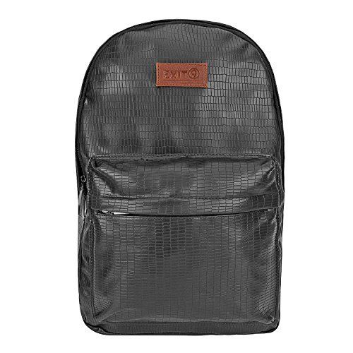 17 inch Leather Black Laptop Backpack (Exit9)