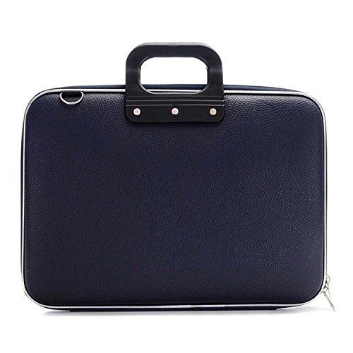 Stylish Unisex Hard Shell Briefcase Blue Laptop Bag with Strap for 14" Laptop (Exit9 )