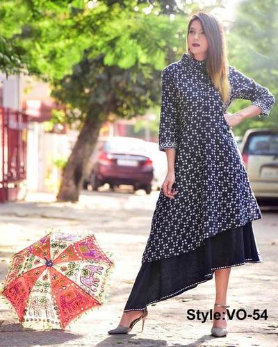 Straight Blue Malmal Cotton Up  Down Designing Dress at Best Price in  Jaipur  Vedika Overseas