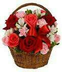 Rose Basket Artificial Flowers