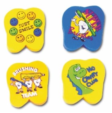 Dental Gift Tooth Shaped Erasers Coloured
