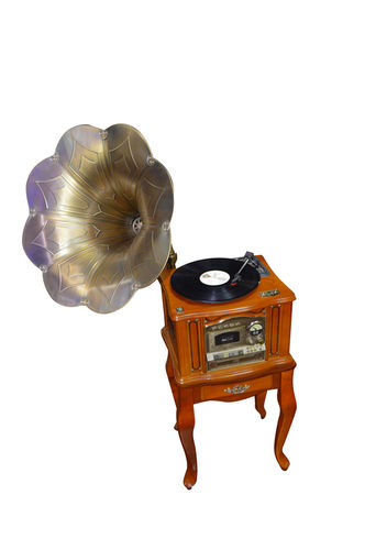 High And Low Voice Output Gramophone Body Material: Wood