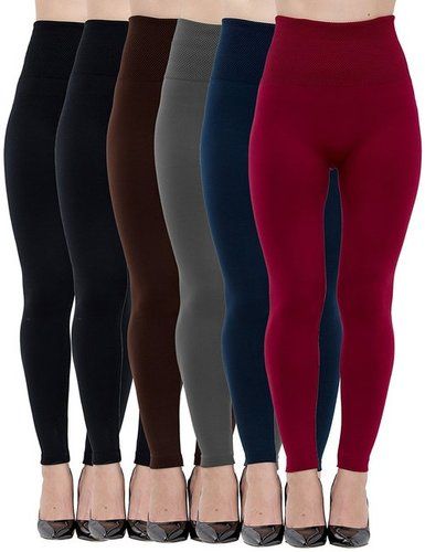 Ladies Cotton Colored Leggings Decoration Material: Ribbons