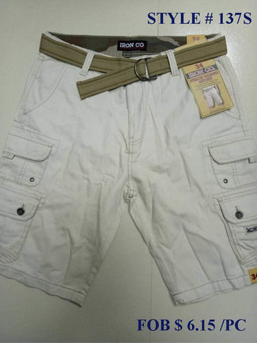 White Mens Cargo Shorts