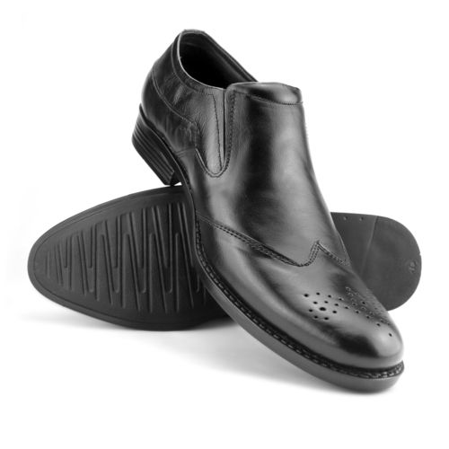 genuine leather slip on shoes