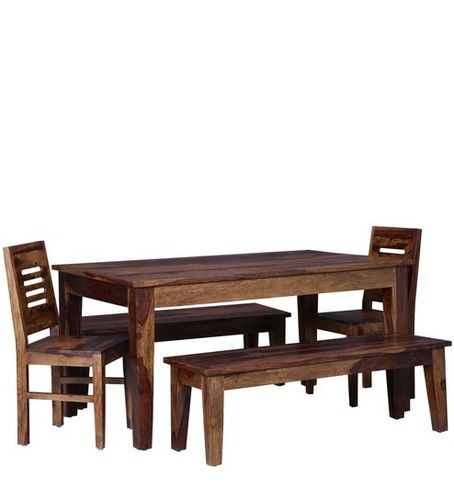 Peterson Six Seater Dining Set With Two Benches by Wudstuk