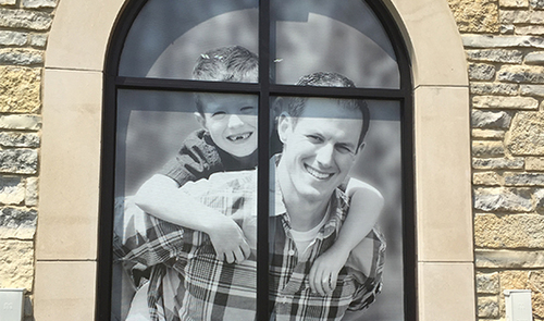Perforated Window Signs Use: Easy Peel-And-Stick Application
