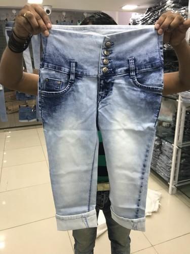 Breathable Dobby Fabric Ladies Skinny Full Stretched Jeans