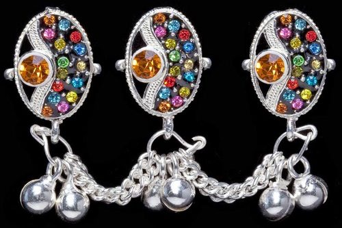 3 Finger Silver Toe Rings Gender: Women