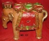 Designed Elephant Clay Diya 