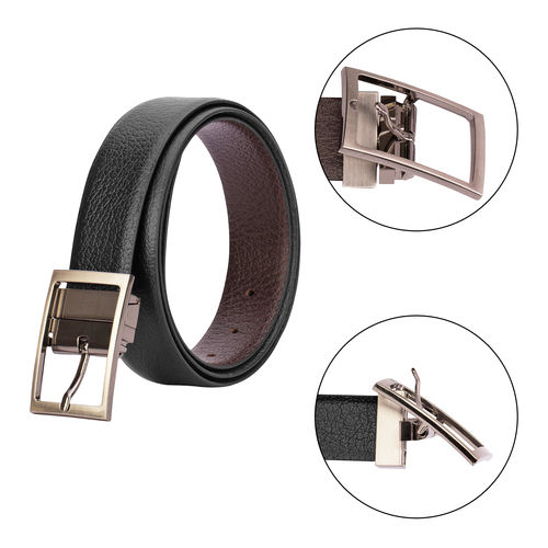 Twisting Metal Finish Buckle Reversible Belt