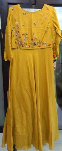 Yellow Gown For Ladies