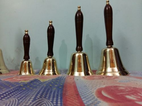 Brass Metal Bells With Wooden Handle