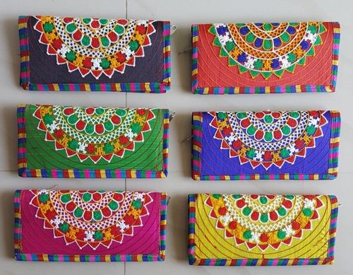 Handcrafted Ladies Clutches With Kachchi Embroidery