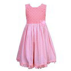 Kids Sleeveless Pink Frock