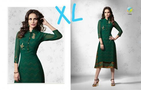 Green Cotton Ladies Kurti