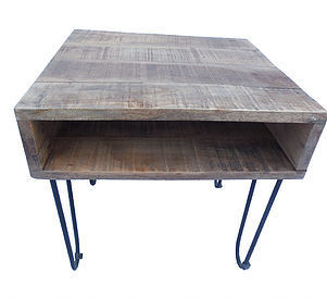 Wooden Table with Iron Stand