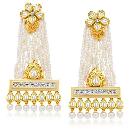 Gold Plated Pearl Tassel Gold Plated Earrings