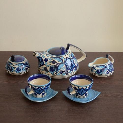 Handpainted Blue Tea Set