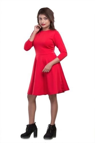 Ladies Red One Piece Dress