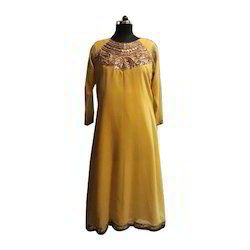 All Season Yellow Color Ladies Gown Dress