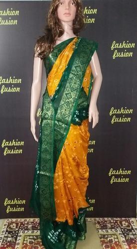 Green Elegant Design Bandhani Sarees