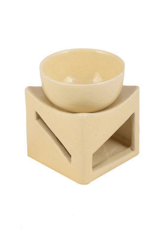 Beige Square Candle Holder And Oil Diffuser