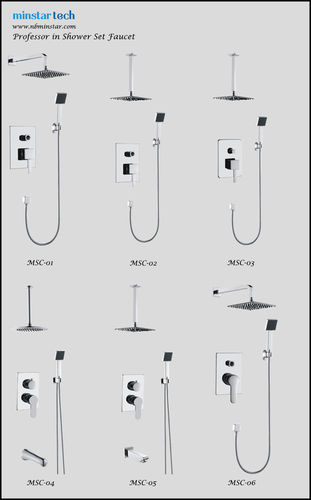 Wall Installation Brass Widespread Thermostataic Shower Faucet With Change Valve And Handspray