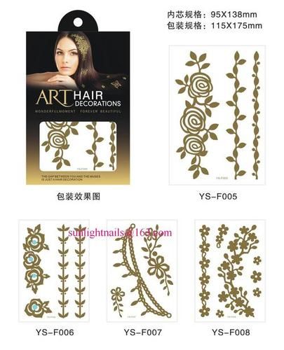 Designed Hair Tattoo Sticker